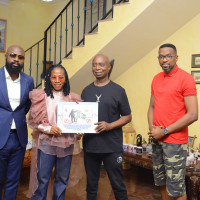 International Superstar ASA and Showbiz Entrepreneur Charles Okpaleke, pay Prince Ned Nwoko a courtesy visit.