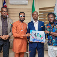 Dbanj, Clarence Peters, pay Prince Ned a courtesy visit, pledge to join the fight to Eradicate Malaria in Africa starting from Nigeria.