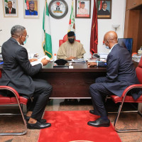 MALARIA PROJECT: Prince Ned Nwoko meets with the Leadership of the National Assembly